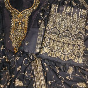 Serene Navy Blue Lawn Embroidered 3Pcs