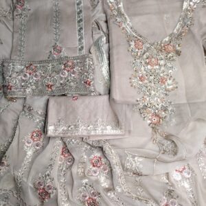 Maria.B Tan (Skin) Lawn Embroidered 3Pcs