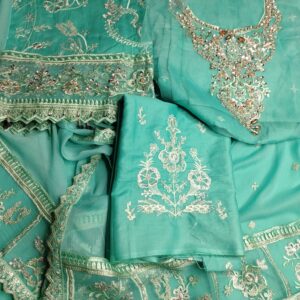 Baroque Aqua Green Lawn Embroidered 3Pcs