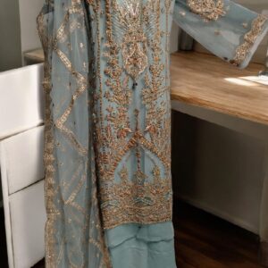 Gulaal Aqua Blue Soft Net 3pcs