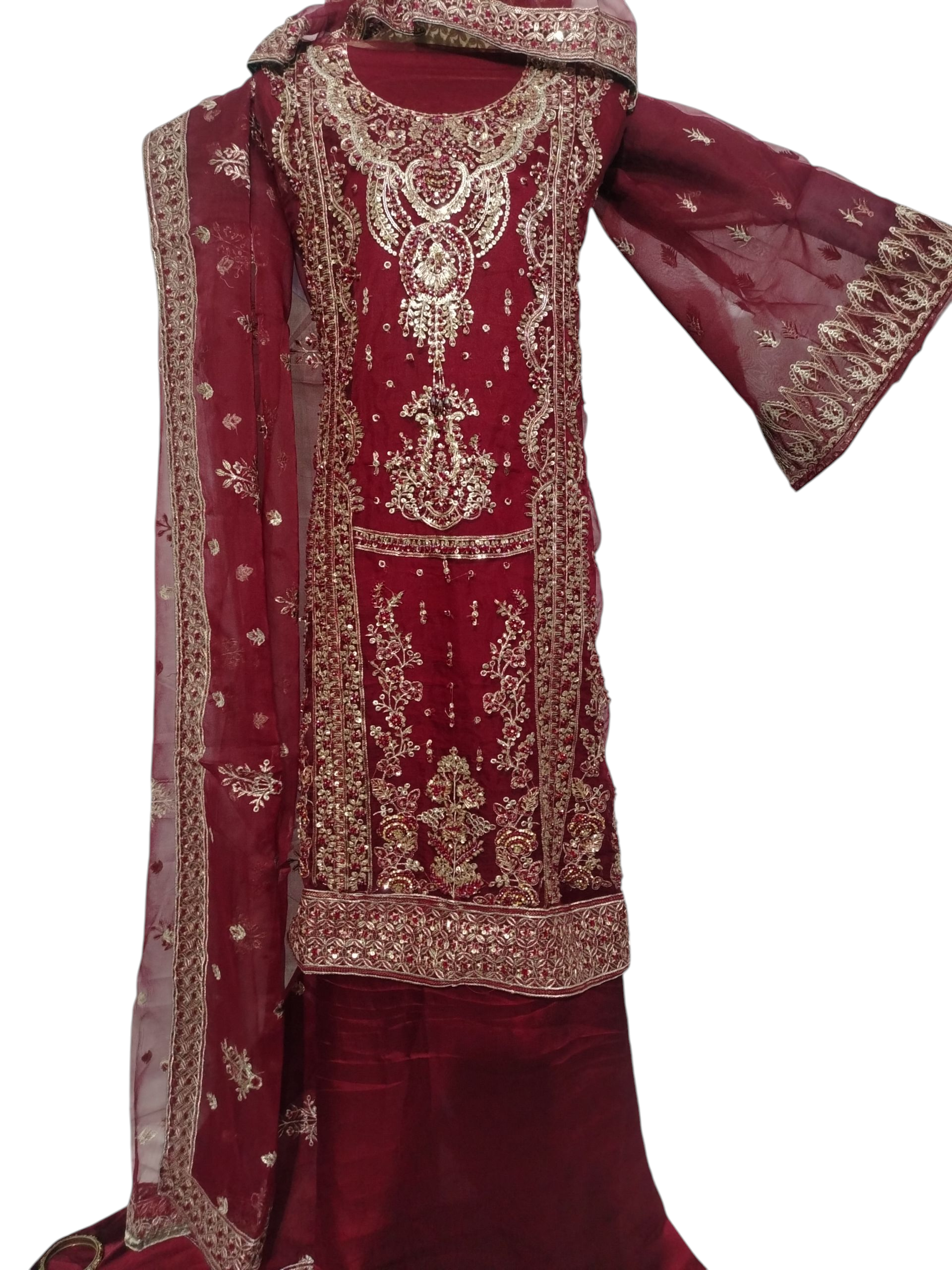 MariaB Wedding wear Party wear Mehroon Color