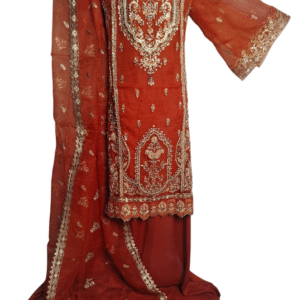 Maria.B Rust Organza 3pcs